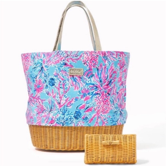 Lilly Pulitzer Bags Lilly Pulitzer Gift With Purchase Seek And Sea Wicker Poshmark